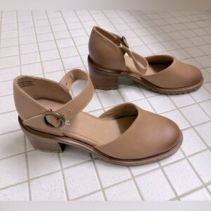 Anthropologie Seychelles Tan Leather Mary Janes Lock and Key Shoes 8.5